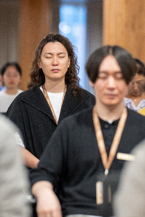 A practitioner in quiet meditation